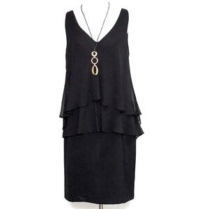 Lauren Ralph Lauren Women’s Black Sheath Little Black Midi Dress Size 8